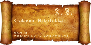 Krakauer Nikoletta névjegykártya