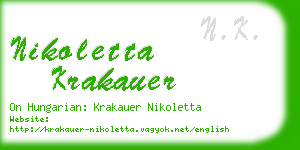 nikoletta krakauer business card